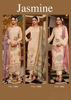 Jasmine By Ibiza Pure Simar Muslin Jacquard With Embroidery Work Dress Material Wholesale Suppliers In India